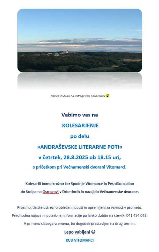 Kolesarjenje po delu "Adraševske literarne poti"